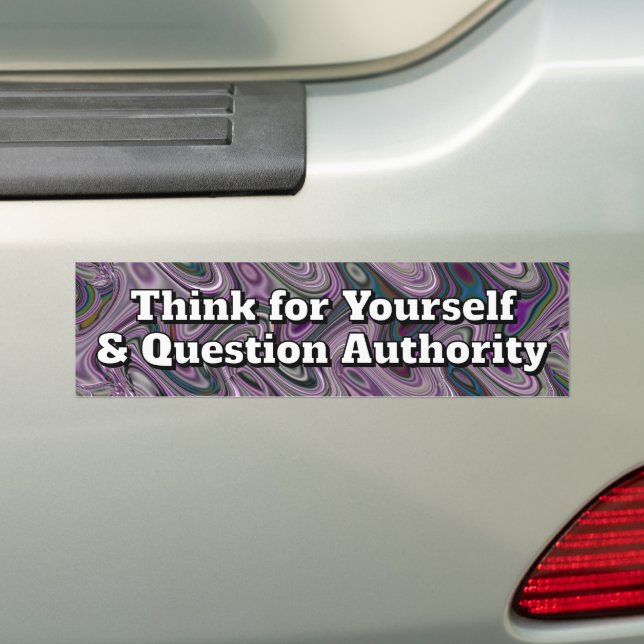 Pegatina Para Coche Think for Yourself & Question Authority (en coche)