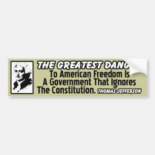 Pegatina Para Coche Thomas Jefferson: ¡El peligro más grande!