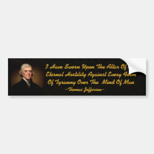 Pegatina Para Coche Thomas Jefferson Eternal Hostility Bumper Sticker