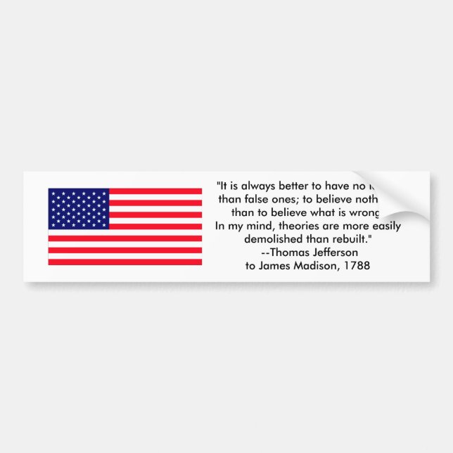 Pegatina Para Coche Thomas Jefferson - Siempre es mejor (Frente)