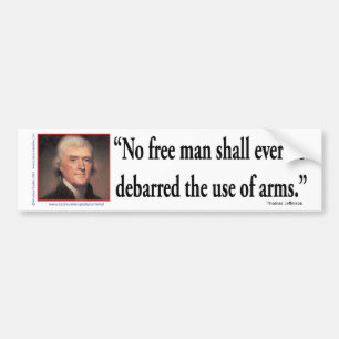 Pegatina Para Coche Thomas Jefferson sobre los derechos de armas