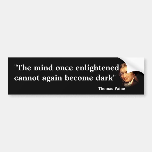 Pegatina Para Coche Thomas Paine Cita Sobre La Mente Iluminada (Frente)