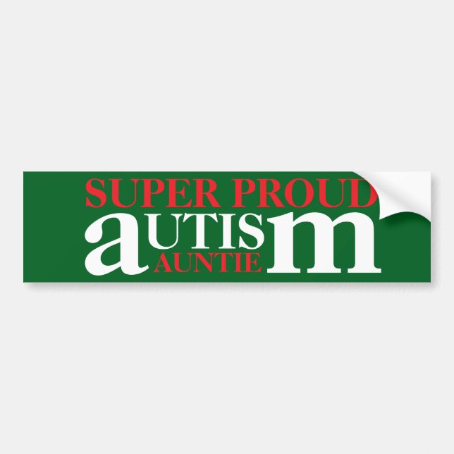 Pegatina Para Coche tía de autismo súper orgullosa (Frente)
