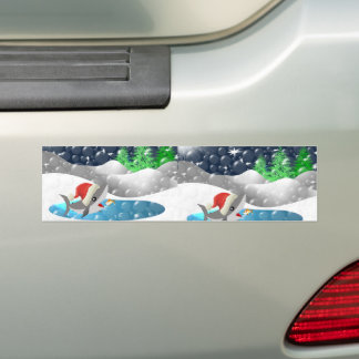 Pegatina Para Coche Tiburón navidad