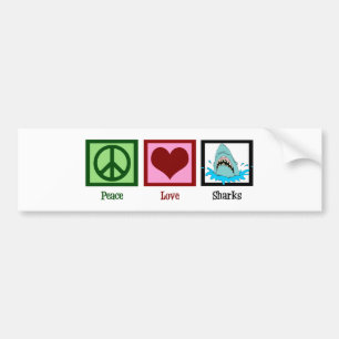 Pegatina Para Coche Tiburones del amor de la paz