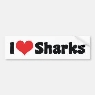 Pegatina Para Coche Tiburones del Corazón que Amo - Amante de Tiburone