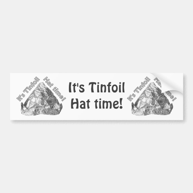 Pegatina Para Coche Tiempo de Gorra de Tinfoil (Frente)