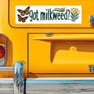 Pegatina Para Coche ¿TIENES PLANTAS DE LECHE? Oruga de Mariposa Monarc