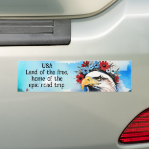 Pegatina Para Coche Tierra de Estados Unidos del Hogar Libre del épico