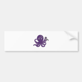 Pegatina Para Coche Tierra de la parte posterior del blanco del pulpo