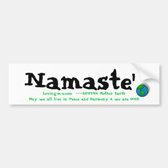Pegatina Para Coche tierra, Namaste', Loving-m-e.com  ----Mot de AMOR… (Frente)