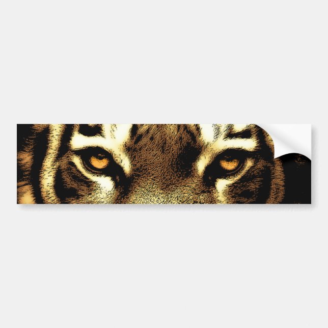 Pegatina Para Coche Tiger Eyes Wild Animal Photos Bumper Stickers (Frente)