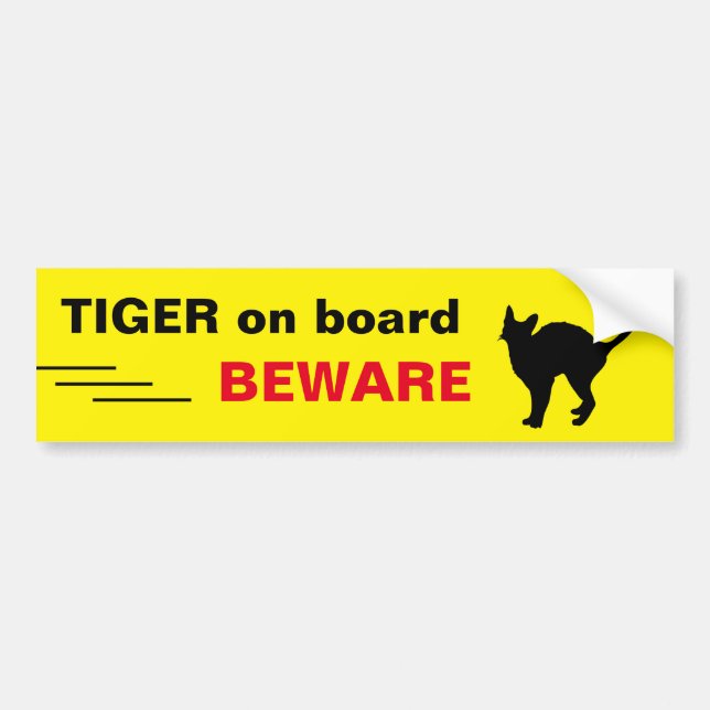 Pegatina Para Coche TIGRE/Gato a bordo - cuidado - coche/pegatina (Frente)