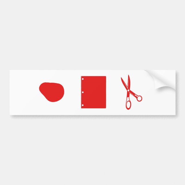 Pegatina Para Coche tijeras de papel de la roca (Frente)