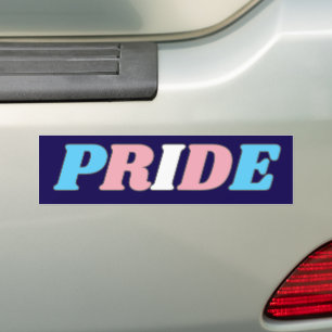Pegatina Para Coche Tipografía de colores de la bandera transgénero Or
