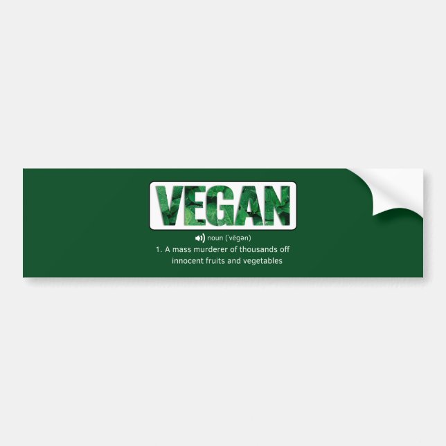 Pegatina Para Coche Tipografía divertida de citas en vegan (Frente)