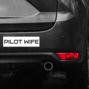 Pegatina Para Coche Tipografía minimalista PILOT WIFE,Aviación simple