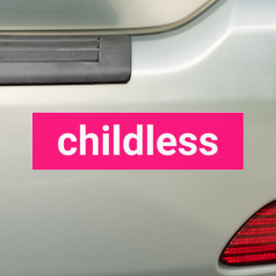 Pegatina Para Coche Tipografía minimalista sin hijos, rosa caliente di