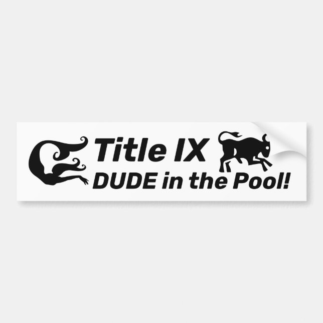 Pegatina Para Coche ¡Título IX DUDE en la piscina! Dejar de borrar el  (Frente)