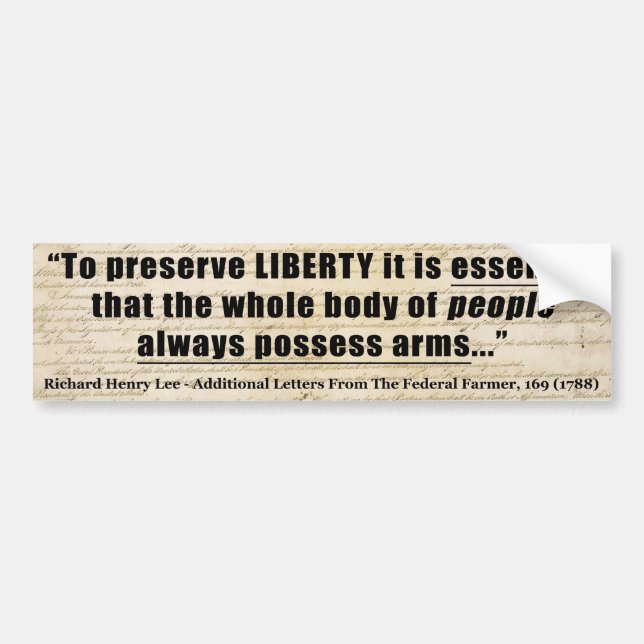 Pegatina Para Coche To preserve liberty Quote by Richard Henry Lee (Frente)