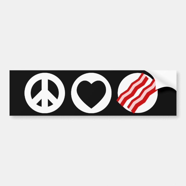 Pegatina Para Coche Tocino del amor de la paz (Frente)