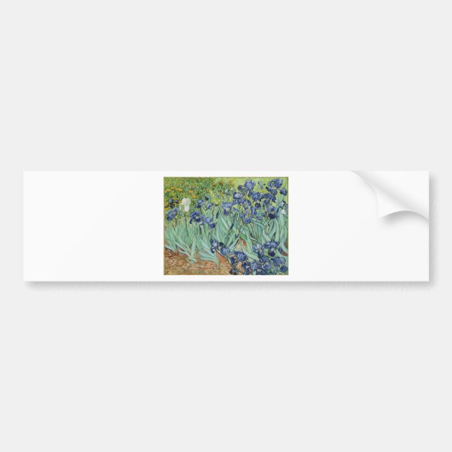 Pegatina Para Coche Todavía de Van Gogh vida: Florero con los iris (Frente)