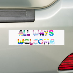 Pegatina Para Coche Todos los modos bienvenida a la inclusión LGBTQIA+