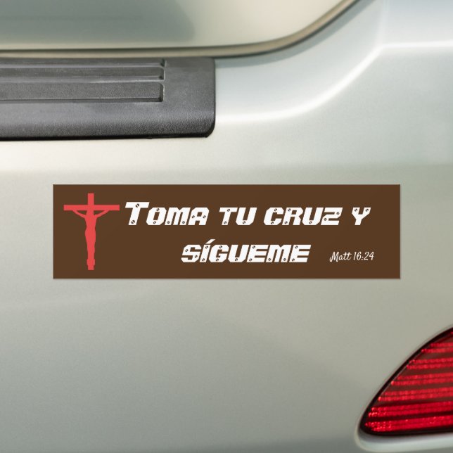 Pegatina Para Coche Toma tu cruz parachoques (en coche)