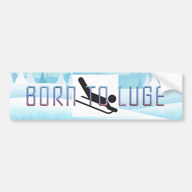 Pegatina Para Coche TOP Born to Luge (Frente)