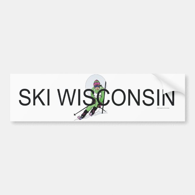 Pegatina Para Coche TOP Ski Wisconsin (Frente)