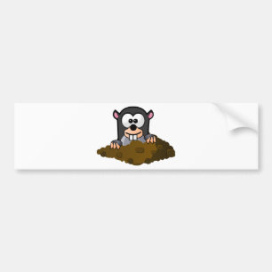 Pegatina Para Coche Topo lindo del dibujo animado surgiendo fuera de