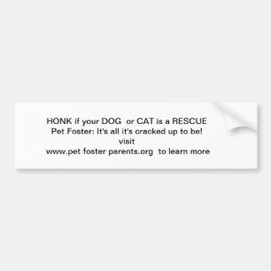 Pegatina Para Coche ¡TOQUE LA BOCINA si su perro o gato es un rescate!