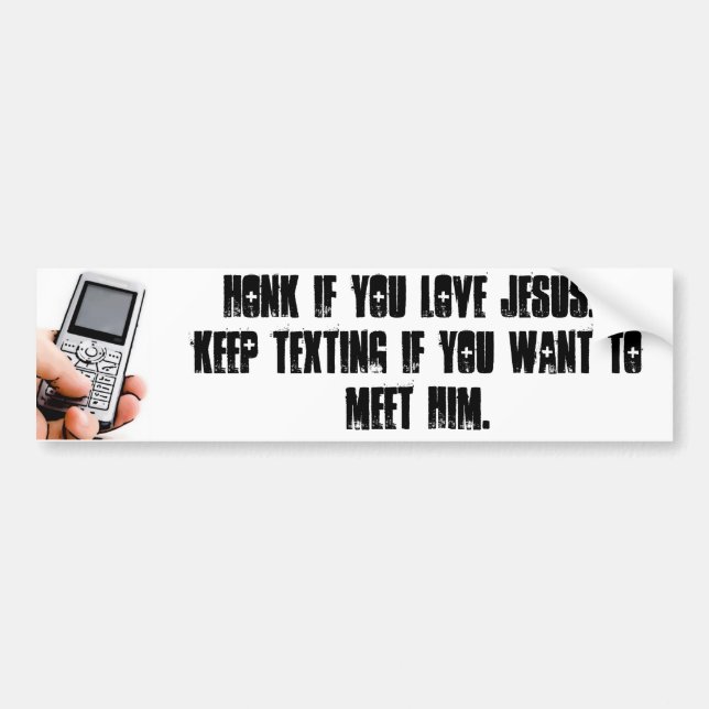 Pegatina Para Coche Toque la bocina si usted ama a Jesús (Frente)