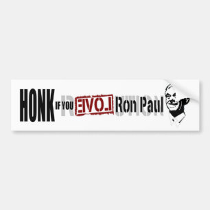 Pegatina Para Coche ¡TOQUE LA BOCINA si usted AMA a Ron Paul!