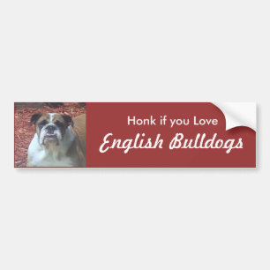 Pegatina Para Coche Toque la bocina si usted ama bulldoges ingleses