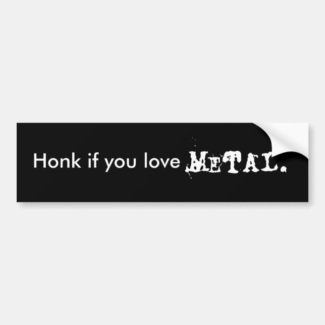 Pegatina Para Coche Toque la bocina si usted ama el metal (Frente)