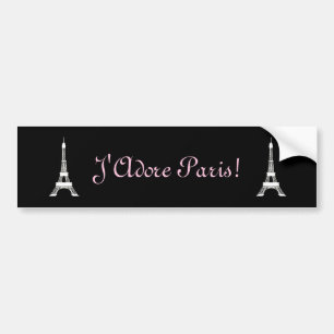 Pegatina Para Coche Torres Eiffel francesas blancos y negros elegantes