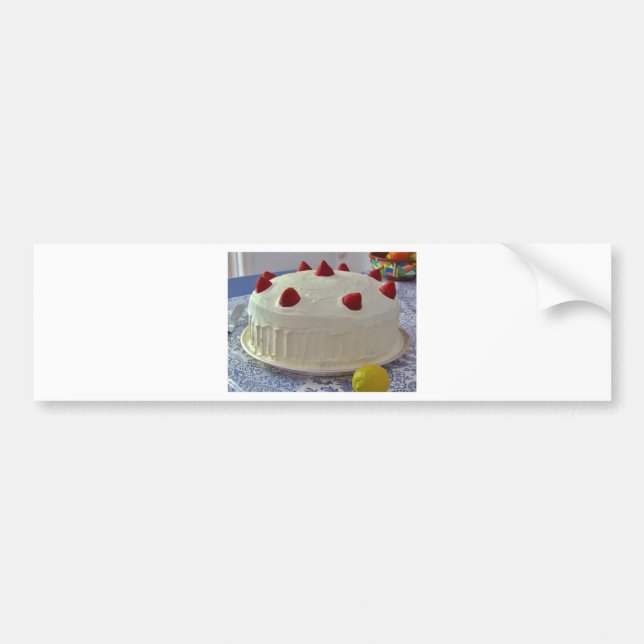Pegatina Para Coche Torta de la fresa (Frente)