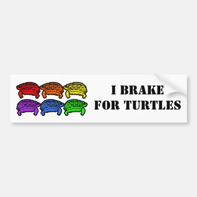 Pegatina Para Coche Tortugas arco iris (Frente)