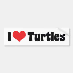 Pegatina Para Coche Tortugas de Corazón que Amo