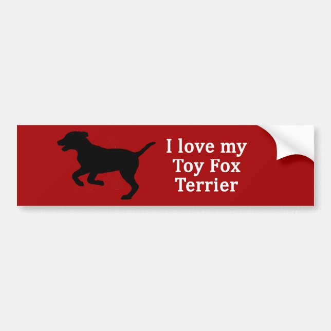 Pegatina Para Coche Toy Fox Terrier Dog Love (Frente)