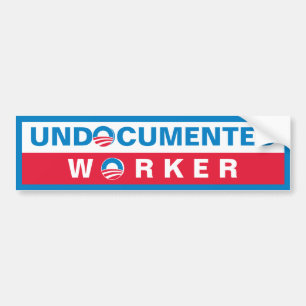Pegatina Para Coche Trabajador indocumentado de Obama