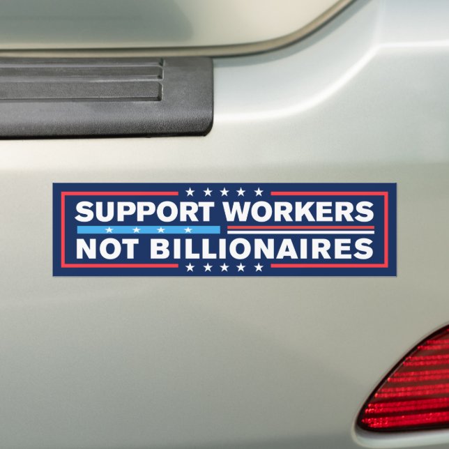 Pegatina Para Coche Trabajadores Apoyados No Milmillonarios (en coche)