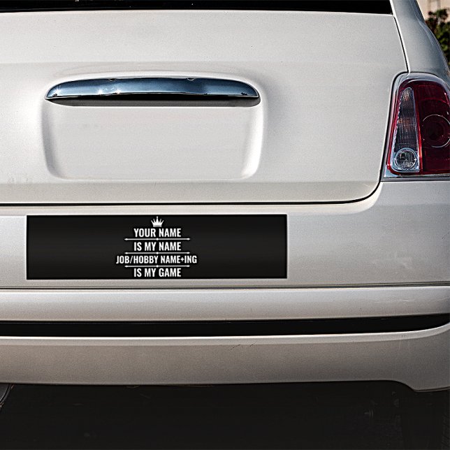 Pegatina Para Coche Trabajo divertido personalizado y nombre de aficio (Subido por el creador)