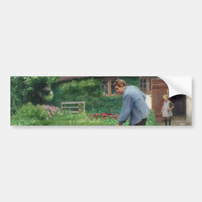 Pegatina Para Coche Trabajo nocturno en el jardín (por H.A. Brendekild (Frente)