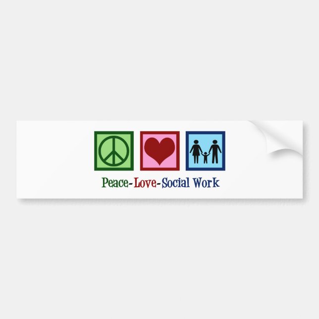 Pegatina Para Coche Trabajo social del amor de la paz (Frente)