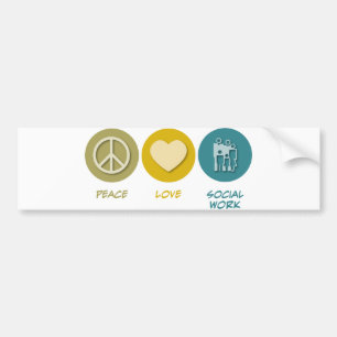 Pegatina Para Coche Trabajo social del amor de la paz