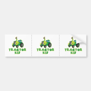 Pegatina Para Coche Tractor Kid, Verde