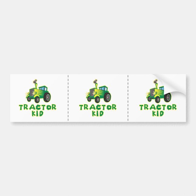 Pegatina Para Coche Tractor Kid, Verde (Frente)