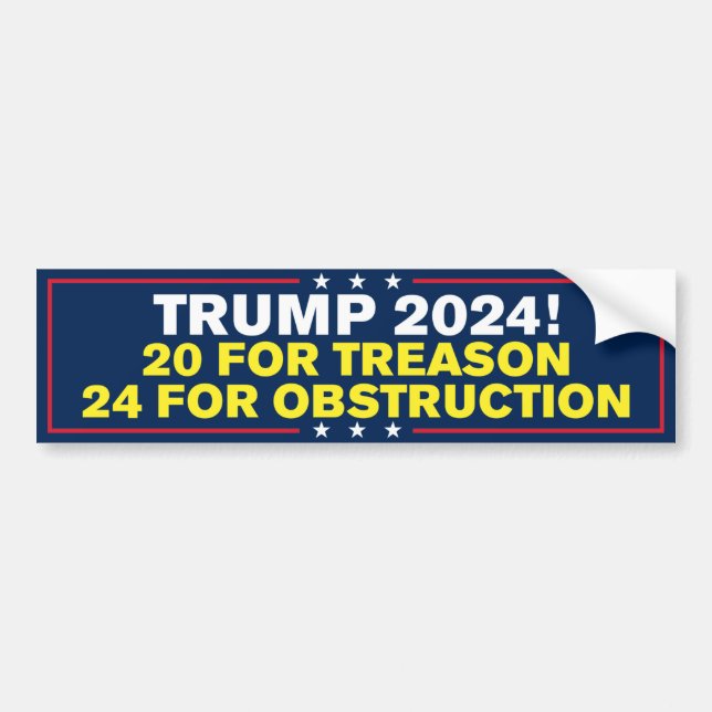 Pegatina Para Coche Traición en prisión de Trump 2024 contra Trump (Frente)
